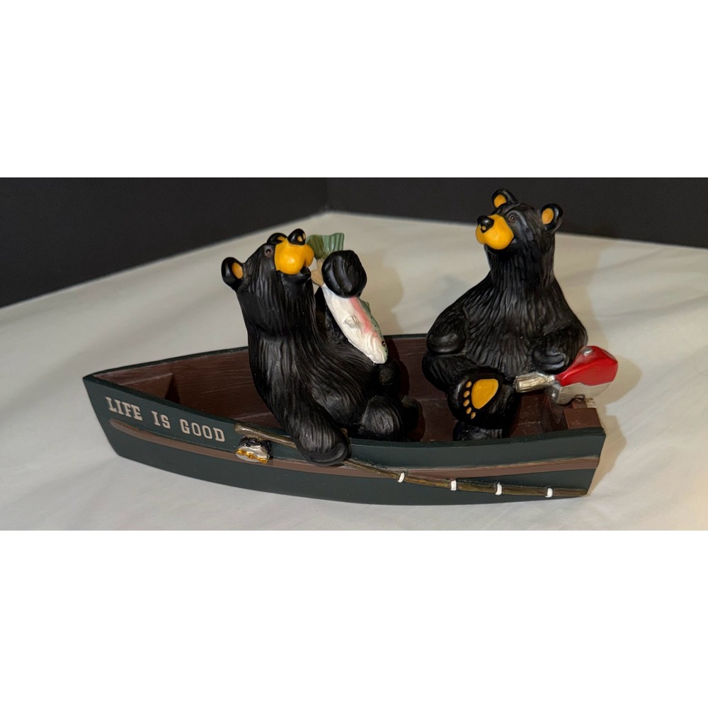 Big Sky Carvers Bearfoots Bears S.S. Goodlife Figurine Green Life Is Good Cabin